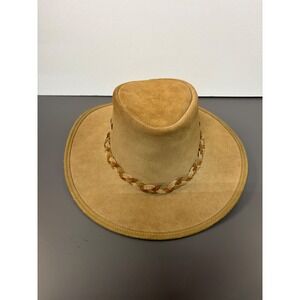 Overlander Explorer Genuine Leather Outback Hat Brown Suede Braided Band Mens M